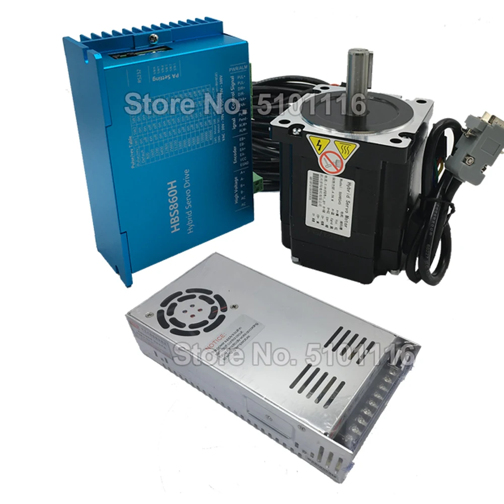 4.5Nm Nema34 Closed Loop Stepper Motor Driver 86MM DSP With Cooling fan Hybird Encoder Easy Servo & 400W 60V Power Supply Kits
4.5Nm Nema34 Closed Loop Stepper Motor Driver 86MM DSP With Cooling fan Hybird Encoder Easy Servo & 400W 60V Power Supply Kits