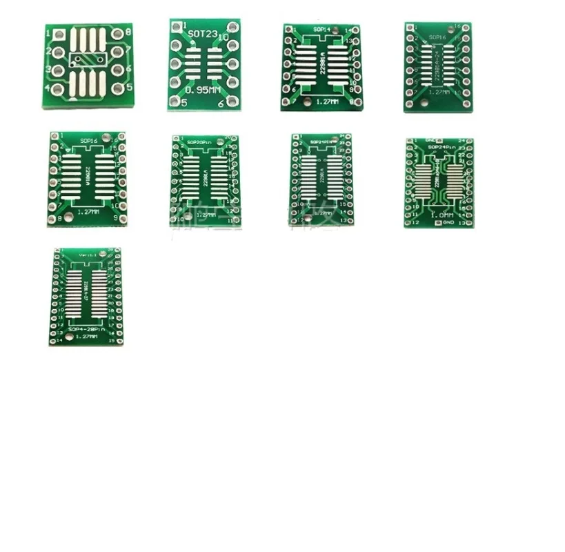 35 шт. = 7 значений * 5 шт. набор печатных плат SMD поворот DIP SOP MSOP SSOP TSSOP SOT23 8 10 14 16 20 24 28 SMT To DIP
35 шт. = 7 значений * 5 шт. набор печатных плат SMD поворот DIP SOP MSOP SSOP TSSOP SOT23 8 10 14 16 20 24 28 SMT To DIP