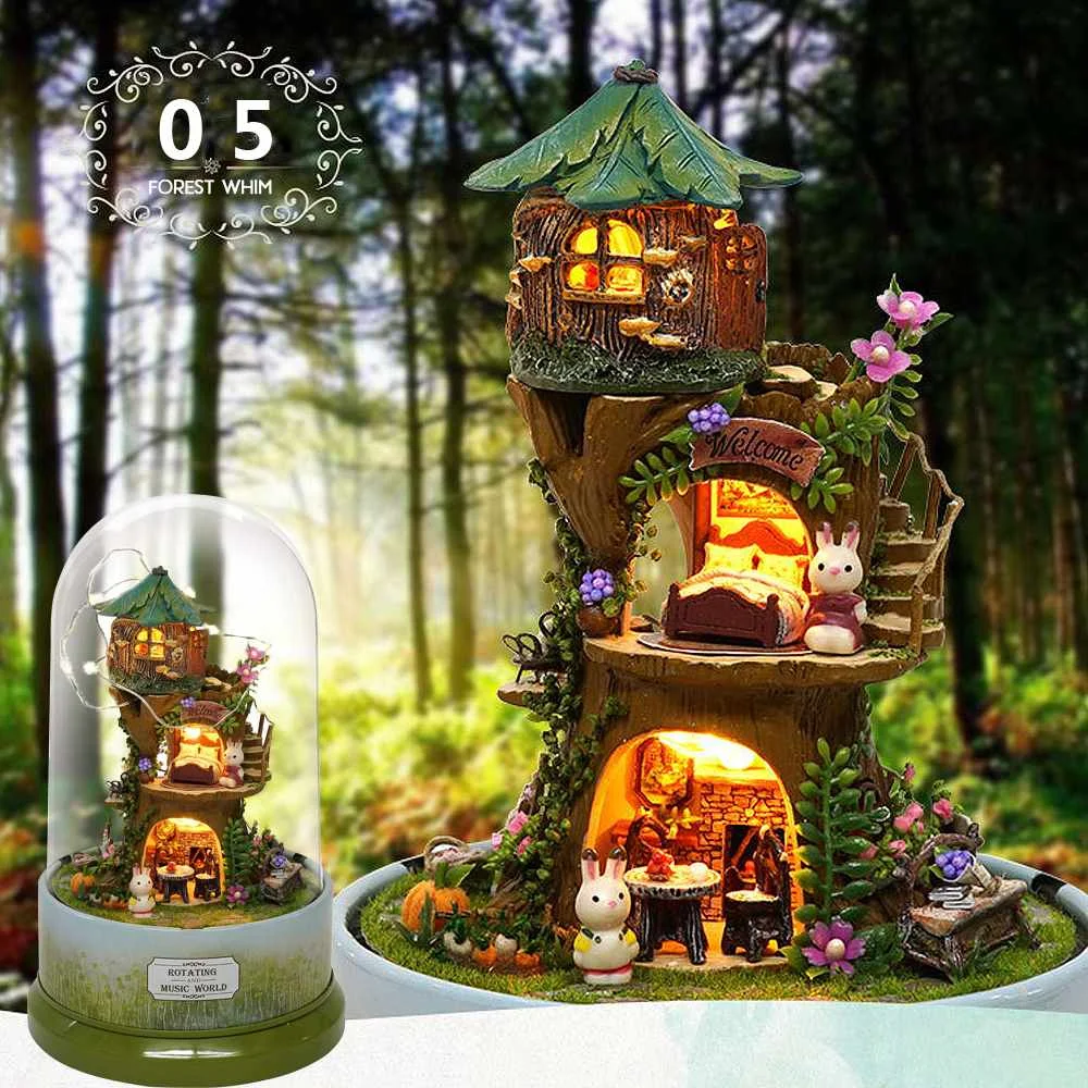 DIY Dollhouse Rotate Music Box Miniature Assemble Kits Doll House With Furnitures Wooden House Toys for Children Birthday Gift
DIY Dollhouse Rotate Music Box Miniature Assemble Kits Doll House With Furnitures Wooden House Toys for Children Birthday Gift