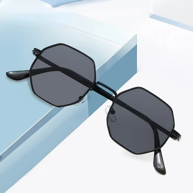 Многоугольные солнцезащитные очки для мужчин и женщин винтажные восьмиугольные