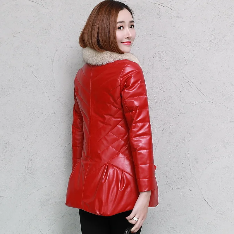 5XL Size Plus Leather Coat Winter Women Fashion sheepskin genuine Leather Jacket Fox Fur collar single breasted OL coat HF362
5XL Size Plus Leather Coat Winter Women Fashion sheepskin genuine Leather Jacket Fox Fur collar single breasted OL coat HF362