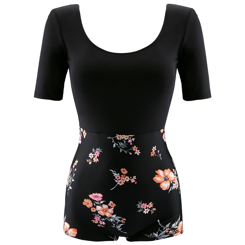Julysand Swimwear Woman Elegant One Piece Swimsuit Female Floral printed Short Sleeve Beachwear Women High-end Swimwear 
Julysand Swimwear Woman Elegant One Piece Swimsuit Female Floral printed Short Sleeve Beachwear Women High-end Swimwear