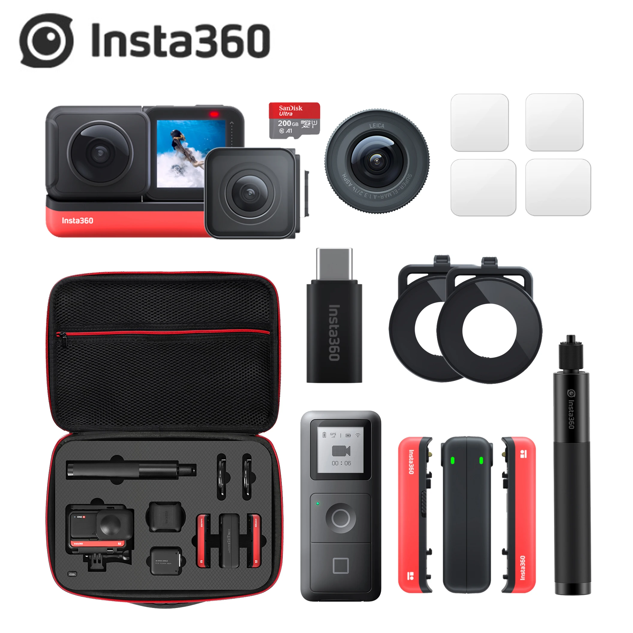 Спортивная Экшн-камера Insta360 ONE R 5 7 K 360 4K широкоугольный чехол для видеокамеры GPS