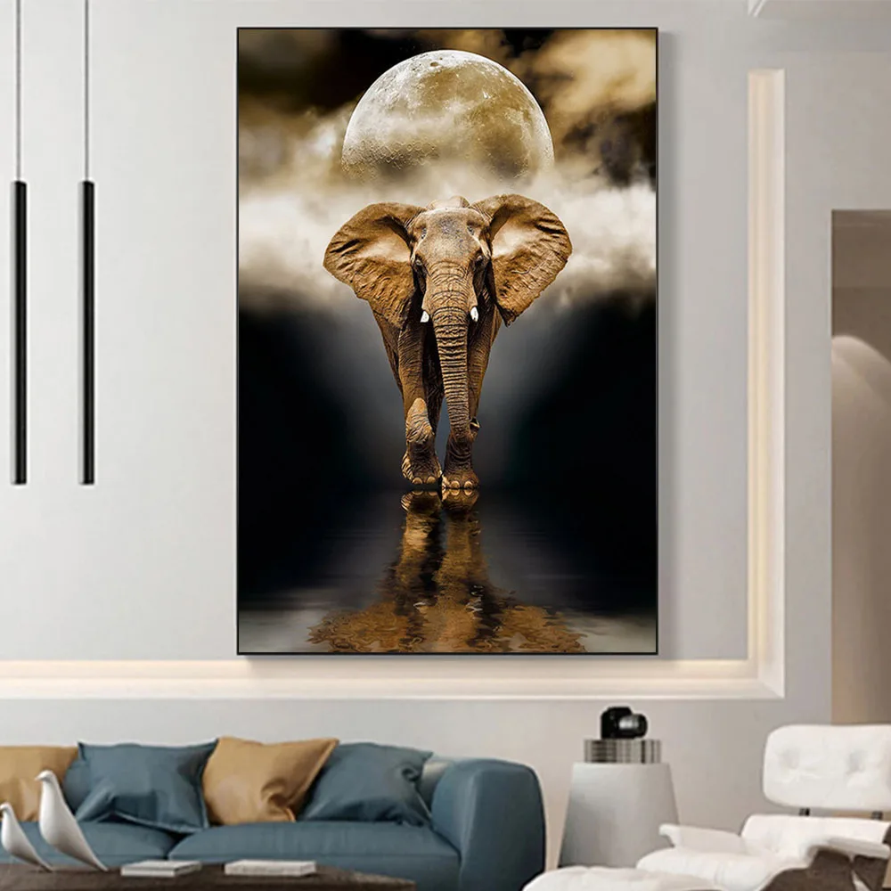 Moon Elephant Canvas Paintings Posters And Wild Animals Wall Art Print Pictures For Morden Living Room Home Decoration Frameless
Moon Elephant Canvas Paintings Posters And Wild Animals Wall Art Print Pictures For Morden Living Room Home Decoration Frameless