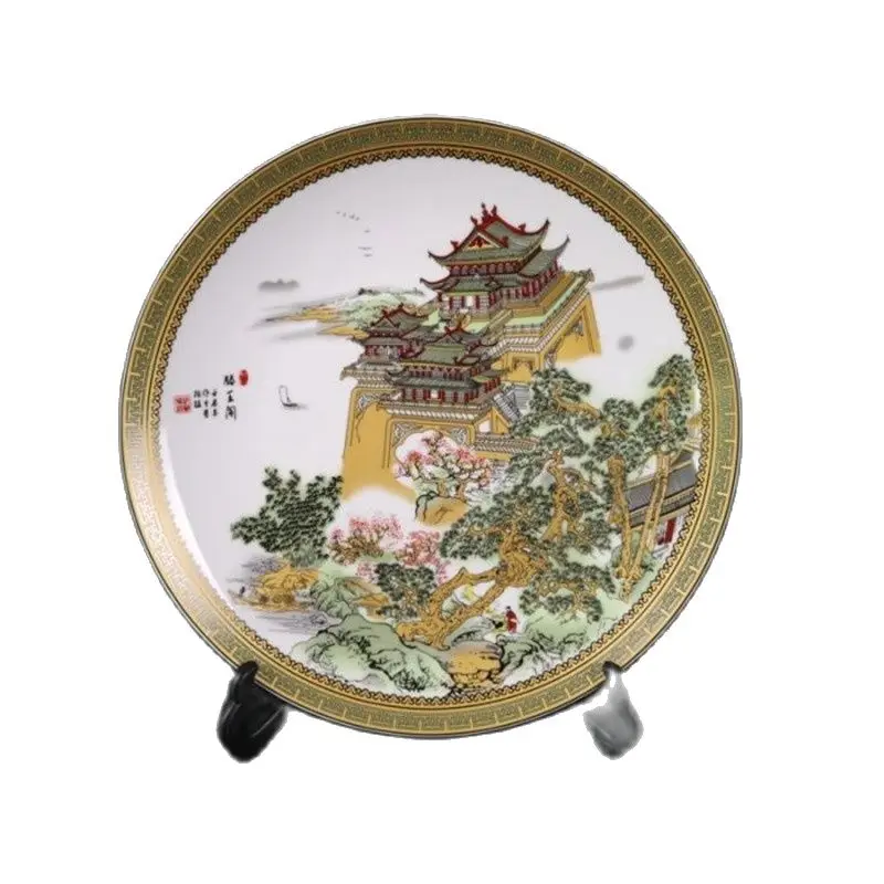 

Jingdezhen porcelain famille (landscape) pattern appreciation plate 2 ancient porcelain collection