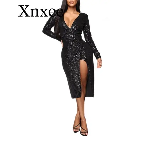 Женское платье с блестками, элегантное облегающее платье-карандаш на весну и осень, Соблазнительные вечерние платья до колена с V-образным в...
Женское платье с блестками, элегантное облегающее платье-карандаш на весну и осень, Соблазнительные вечерние платья до колена с V-образным в...