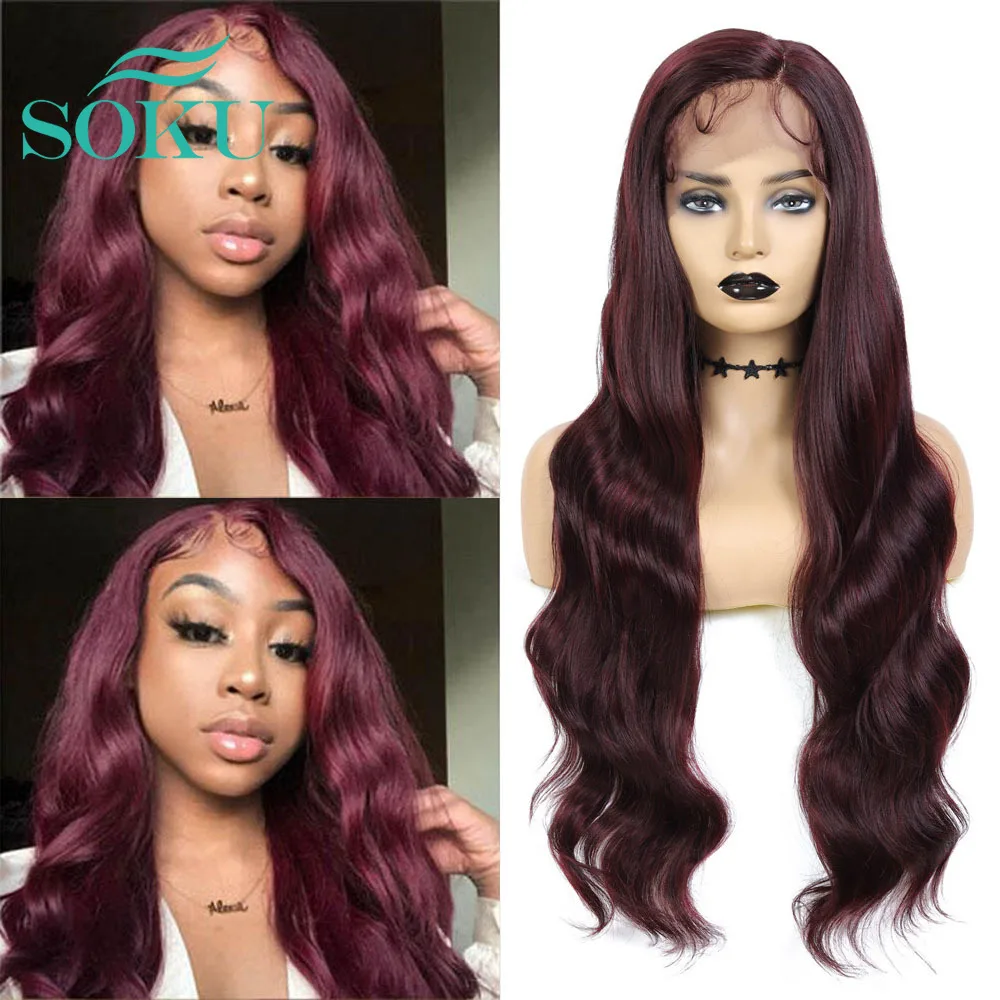 Synthetic Lace Front Wigs 99J Burgundy Lace Wig SOKU 30inch L Part Heat Resist Fiber Blonde Soft Long Wavy Hair For Black Women
Synthetic Lace Front Wigs 99J Burgundy Lace Wig SOKU 30inch L Part Heat Resist Fiber Blonde Soft Long Wavy Hair For Black Women