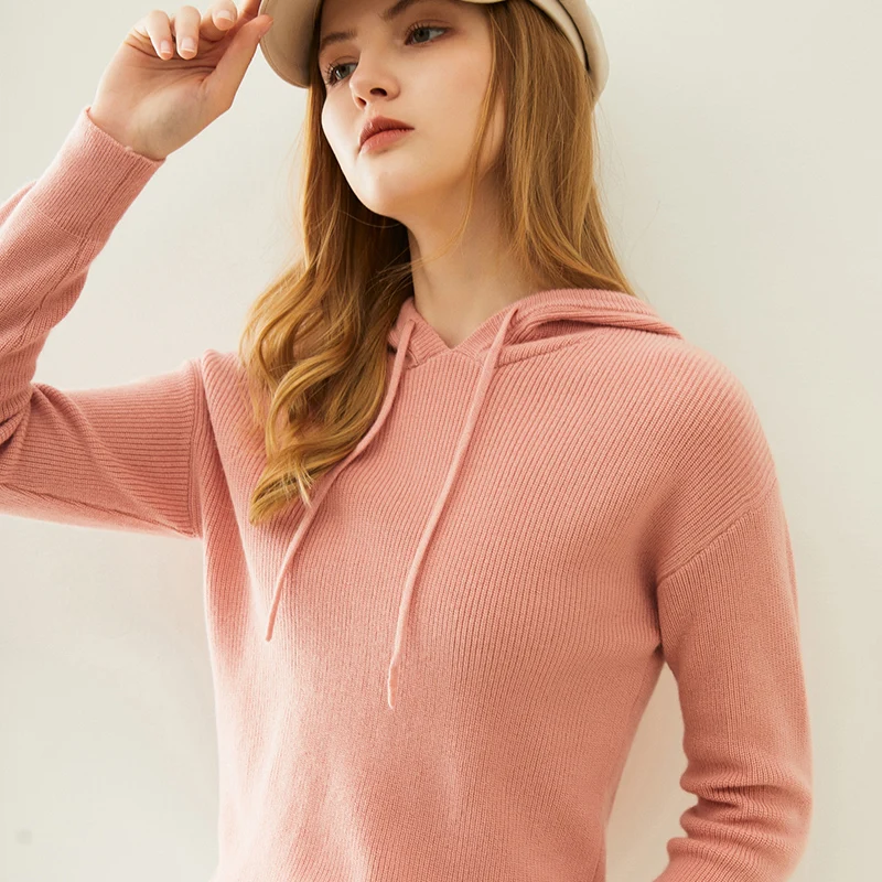 Women Hooded Pullovers 100% Pure Wool Knitting Sweater 2020 Winter New Warm With Hat Woolen Thick Clothes for Ladies
Women Hooded Pullovers 100% Pure Wool Knitting Sweater 2020 Winter New Warm With Hat Woolen Thick Clothes for Ladies