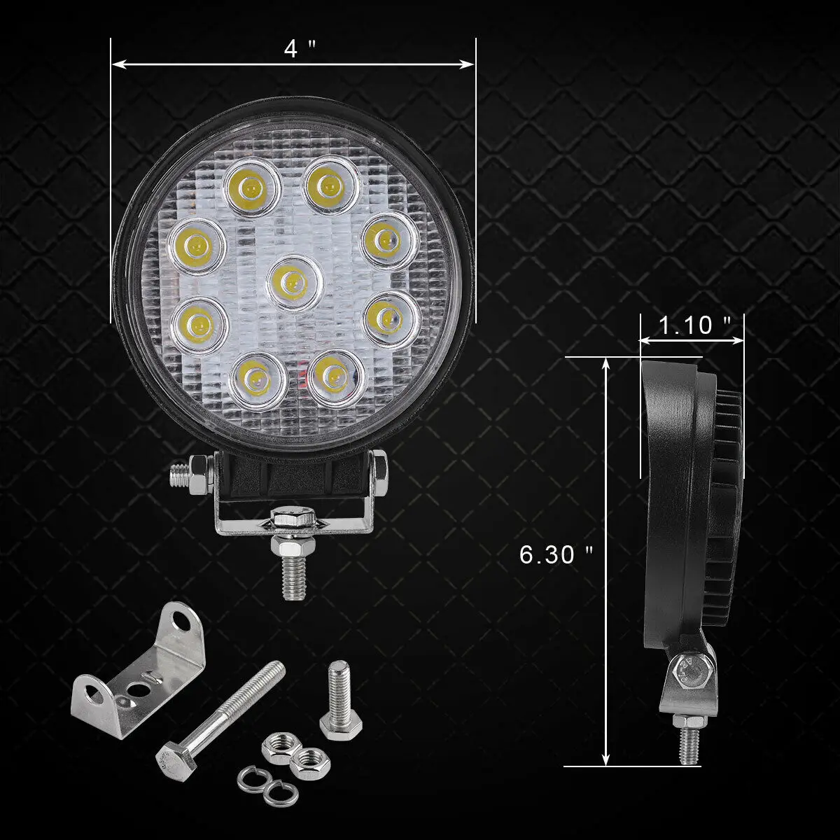 LED Light Bar 4 Inch 27W Round LED Flood Beam Lights for Offroad Truck Tractor Motorcycle ATV SUV 4WD 12V 24V Driving Fog Light
LED Light Bar 4 Inch 27W Round LED Flood Beam Lights for Offroad Truck Tractor Motorcycle ATV SUV 4WD 12V 24V Driving Fog Light