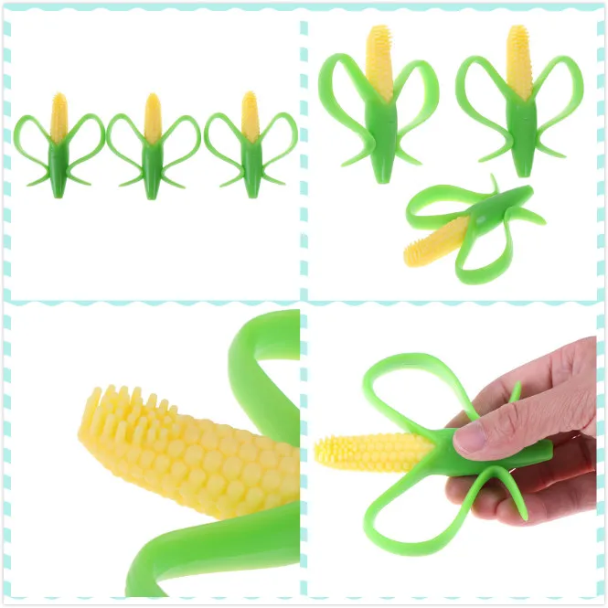 

Silicone Safe Baby Teether Training Toothbrush BPA Free Banana Corn Toddle Teething Chew Toys For Infant Chewing Newborn Gifts