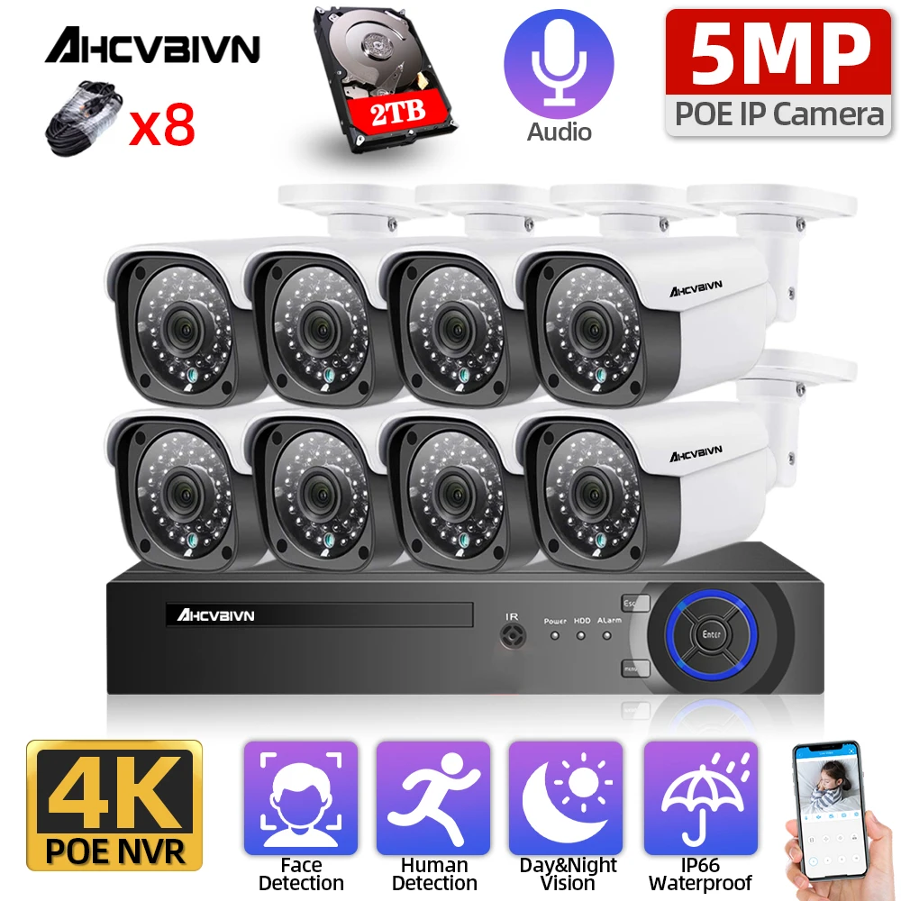 H.265 8CH 8MP POE NVR Kit Outdoor Audio CCTV IP Security Camera System Set 5MP Night Vision Video Surveillance Camera System Kit 
H.265 8CH 8MP POE NVR Kit Outdoor Audio CCTV IP Security Camera System Set 5MP Night Vision Video Surveillance Camera System Kit