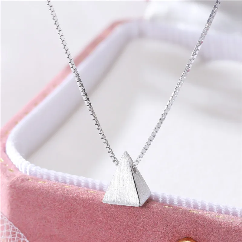 FD11 Sterling Silver 925 Simple Triangle Pyramid Pendant Necklace for Women 925 Silver Jewelry Necklaces
FD11 Sterling Silver 925 Simple Triangle Pyramid Pendant Necklace for Women 925 Silver Jewelry Necklaces