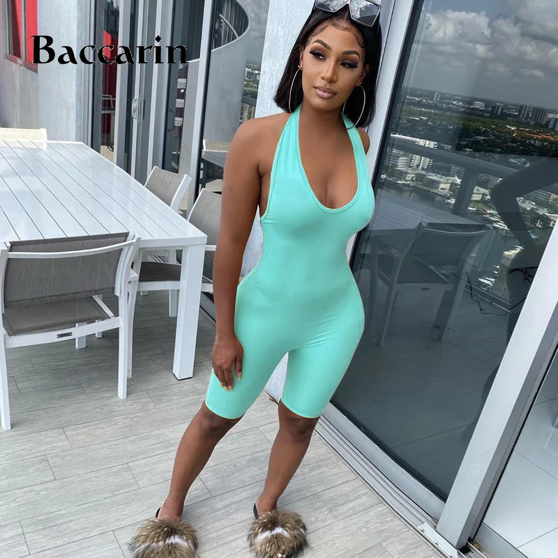 Baccarin solid women halter playsuit v neck backless sleeveless bodycon skinny sexy stretch streetwear casual combishort sporty
Baccarin solid women halter playsuit v neck backless sleeveless bodycon skinny sexy stretch streetwear casual combishort sporty