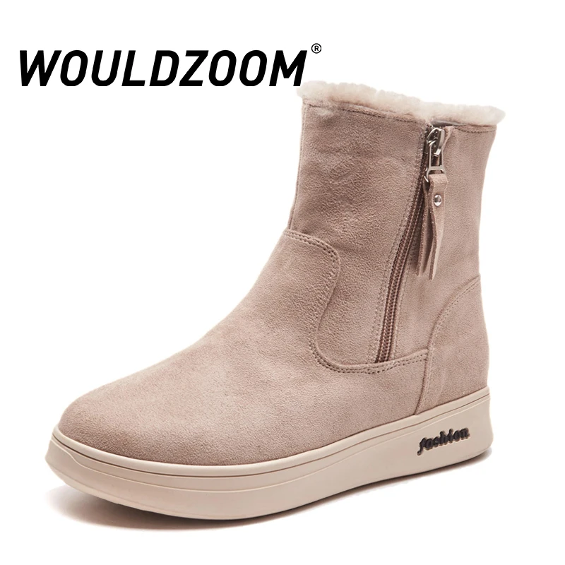 WOULDZOOM Snow Boots Women Flat Platform Zipper Beige Hot Faux Fur Add Cotton Warm Ladies Sneakers Boot Woman 2021 Winter Shoes
WOULDZOOM Snow Boots Women Flat Platform Zipper Beige Hot Faux Fur Add Cotton Warm Ladies Sneakers Boot Woman 2021 Winter Shoes