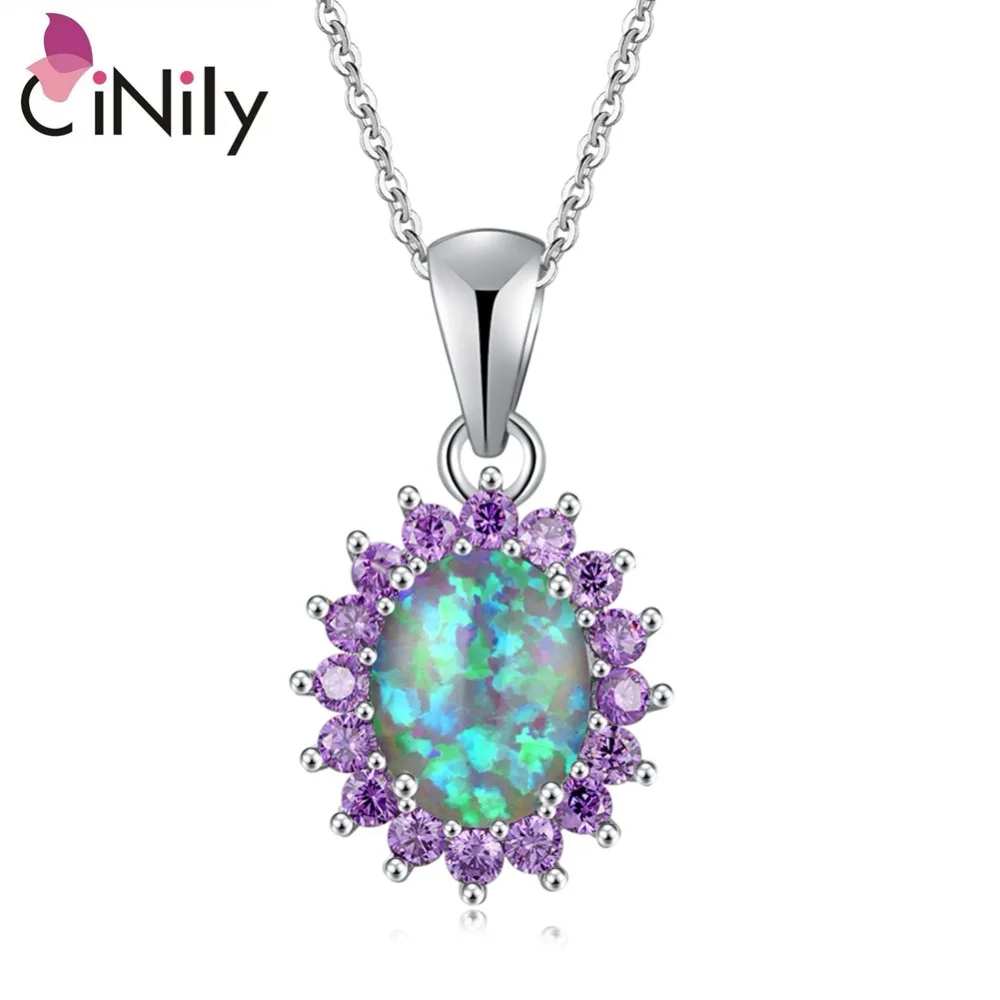 CiNily Created Blue Fire Opal Purple Zircon Silver Plated Wholesale Fashion Jewelry for Women Wedding Party Pendant 7/8" OD5559
CiNily Created Blue Fire Opal Purple Zircon Silver Plated Wholesale Fashion Jewelry for Women Wedding Party Pendant 7/8" OD5559