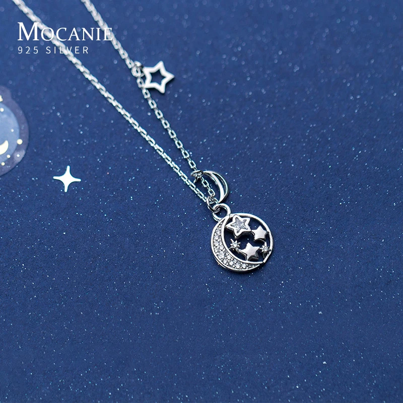 Mocanie Fashion 925 Sterling Silver Twinkling Zircon Star Moon Pendant Necklace for Women Starry Sky Pendant Fine Jewelry Gift
Mocanie Fashion 925 Sterling Silver Twinkling Zircon Star Moon Pendant Necklace for Women Starry Sky Pendant Fine Jewelry Gift