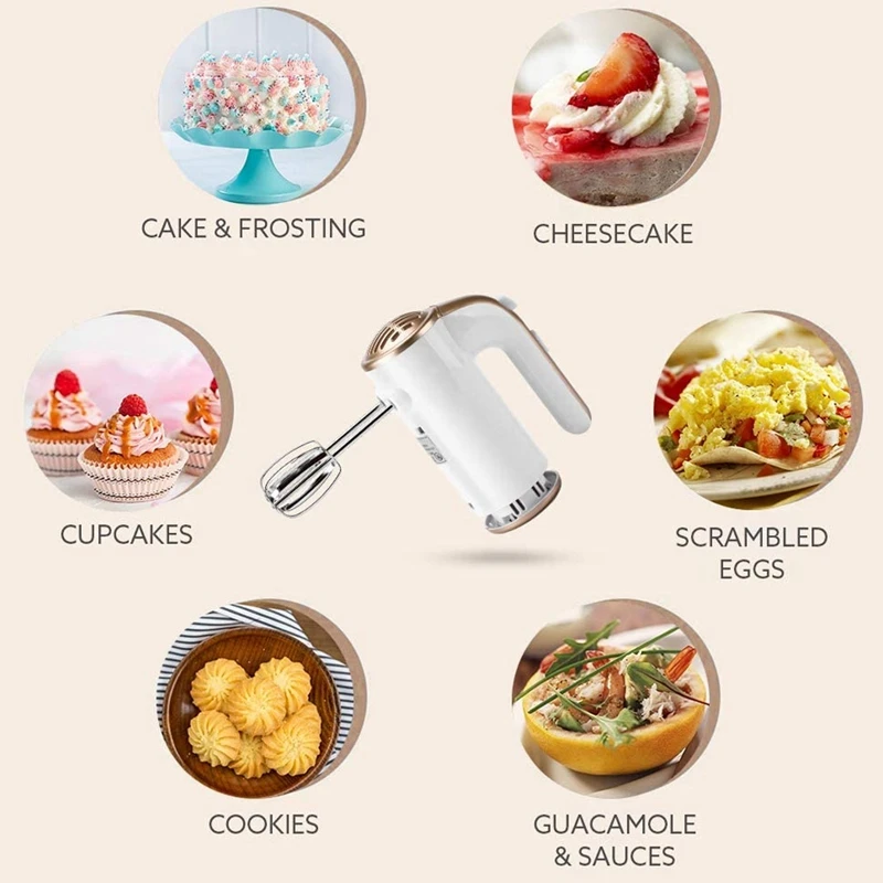 SOKANY 5 Speed Electric Hand Mixer for Baking with Storage Pedestal Handheld Whisk for Kitchen Baking Cake Egg Cream EU Plug
SOKANY 5 Speed Electric Hand Mixer for Baking with Storage Pedestal Handheld Whisk for Kitchen Baking Cake Egg Cream EU Plug