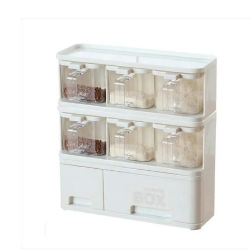 3 Grids Kitchen Spice Rack Spoon With Lid Containers Seasoning Box Set Spices Storage Condiment Jar WJ71
3 Grids Kitchen Spice Rack Spoon With Lid Containers Seasoning Box Set Spices Storage Condiment Jar WJ71