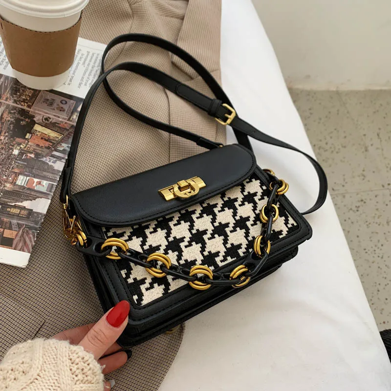 Fashion Design Houndstooth Small Crossbody Bags For Women 2021 New Ladies Flap Shoulder Messenger Bag Luxury Lady Sling Handbags
Fashion Design Houndstooth Small Crossbody Bags For Women 2021 New Ladies Flap Shoulder Messenger Bag Luxury Lady Sling Handbags