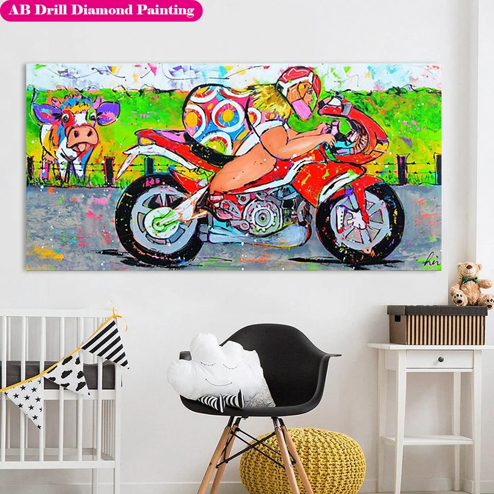 5D DIY Handmade Sexy Woman Riding Motorcycle AB Diamond Painting Kits Large Size Cow Diamond Embroiderys Colorful Diamond Art
5D DIY Handmade Sexy Woman Riding Motorcycle AB Diamond Painting Kits Large Size Cow Diamond Embroiderys Colorful Diamond Art