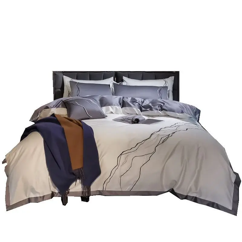 Light Luxury Egyptian Cotton Embroidered Four-Piece Cotton Bedding Set European-Style Cotton Bedding set de cama 3d
Light Luxury Egyptian Cotton Embroidered Four-Piece Cotton Bedding Set European-Style Cotton Bedding set de cama 3d