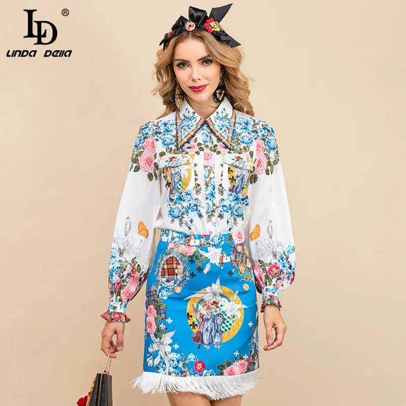 LD LINDA DELLA, летний подиумный модный костюм с юбкой, женская элегантная блузка с длинным рукавом и цветочным принтом + короткая юбка с кисточкам...
LD LINDA DELLA, летний подиумный модный костюм с юбкой, женская элегантная блузка с длинным рукавом и цветочным принтом + короткая юбка с кисточкам...
