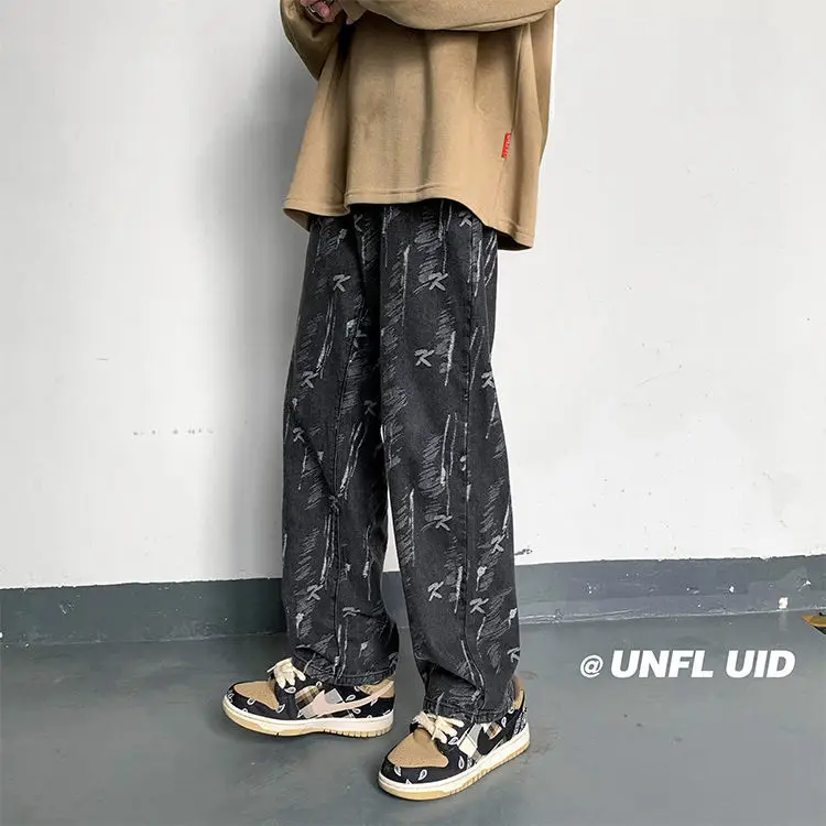 American high street fashion brand jeans for men and women retro straight tube loose wide leg drop feeling Daddy Long Pants
American high street fashion brand jeans for men and women retro straight tube loose wide leg drop feeling Daddy Long Pants
