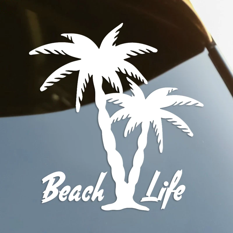 

Tropical Double Palm Tree Die-Cut Vinyl Decal Car Sticker Waterproof Auto Decors on Car Body Bumper Rear Window Laptop #S60267