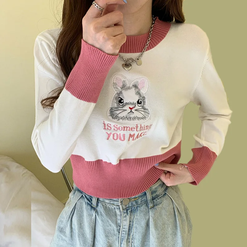 New Embroidery Tall Waist Cropped Sweater Autumn Winter Round Neck Knit Sweaters Women Long Sleeve Pullover Knitted Crop Tops
New Embroidery Tall Waist Cropped Sweater Autumn Winter Round Neck Knit Sweaters Women Long Sleeve Pullover Knitted Crop Tops