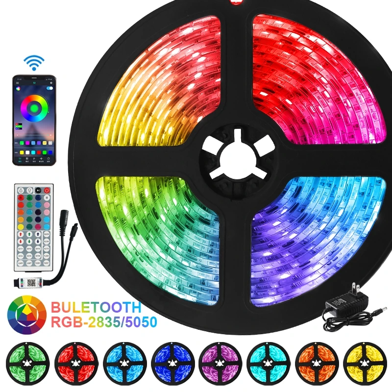 Светодиодная ленсветильник s RGB 5050, водонепроницаемая гибкая лента постоянного тока 12 В, 2835SMD, Wi-Fi Лента, диодное украшение для спальни, свето...
Светодиодная ленсветильник s RGB 5050, водонепроницаемая гибкая лента постоянного тока 12 В, 2835SMD, Wi-Fi Лента, диодное украшение для спальни, свето...