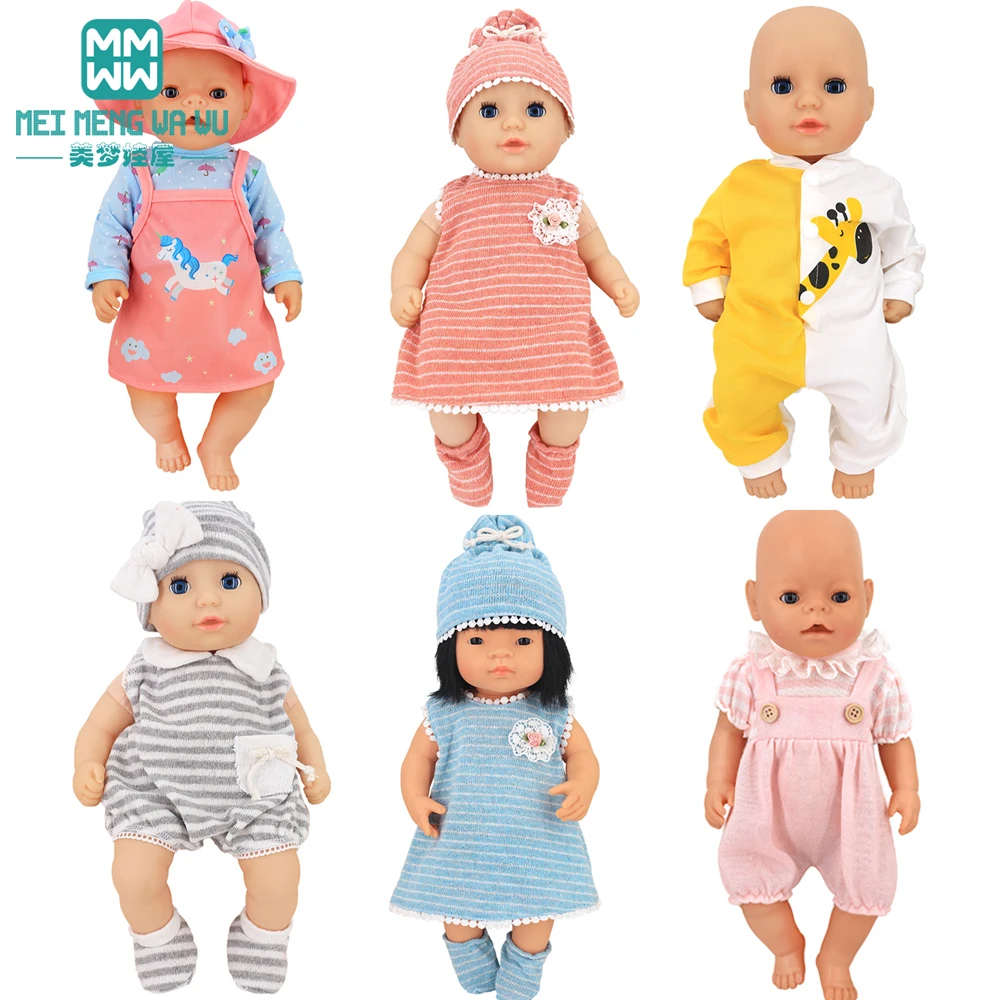 Fits 43cm Toy New Born Doll Accessories Baby hat shoes Striped jumpsuit Girl's gift
Fits 43cm Toy New Born Doll Accessories Baby hat shoes Striped jumpsuit Girl's gift