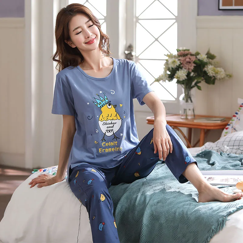 Spring Women Pajamas Short Sleeve Pijama Female Pajama Set 5XL Pyjamas Cotton Pajamas For Women Sleepwear Homewear Sleep Lounge
Spring Women Pajamas Short Sleeve Pijama Female Pajama Set 5XL Pyjamas Cotton Pajamas For Women Sleepwear Homewear Sleep Lounge