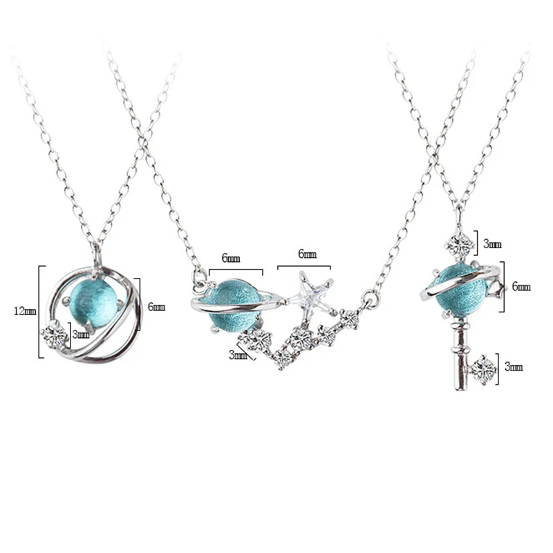 925 Sterling Silver Pin Fantasy Planet Aurora Simple Blue Glass Design Girl Clavicle Chain
925 Sterling Silver Pin Fantasy Planet Aurora Simple Blue Glass Design Girl Clavicle Chain