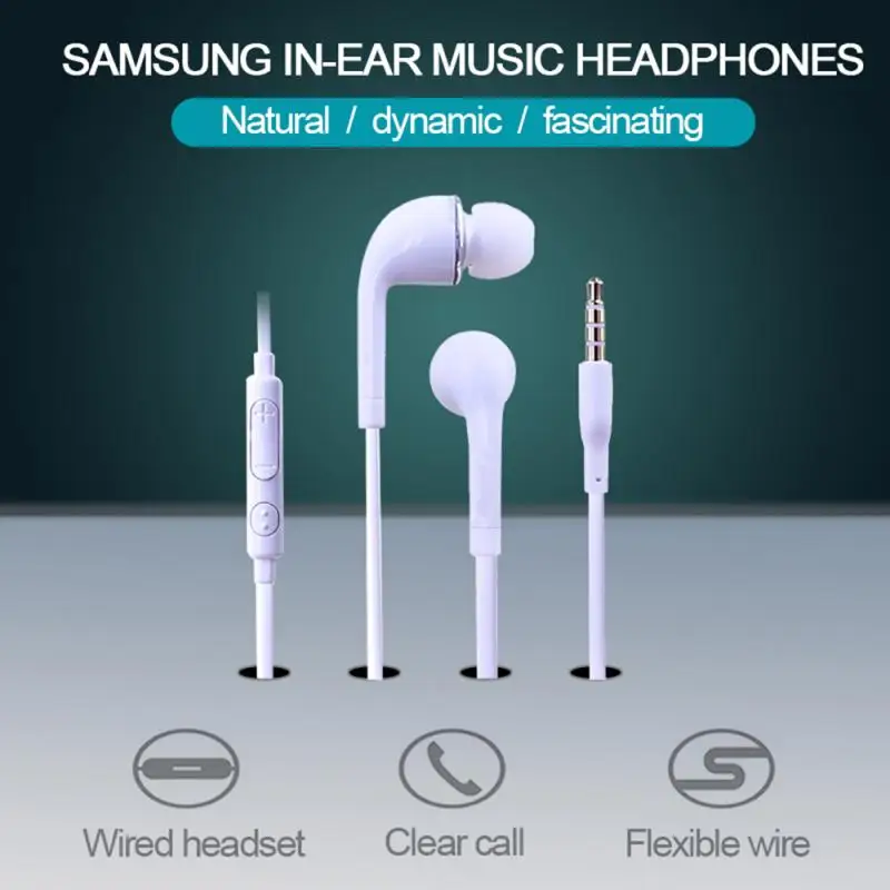 

Проводные наушники с басами, стерео наушники-вкладыши 3,5 мм, музыкальная Спортивная игровая гарнитура с микрофоном для наушников Samsung S4