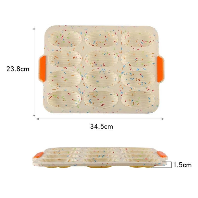 12 Holes Silicone Cake Mold French Madeleine Bread Mould Portable Non-stick Cake Cookie Biscuit Baking Pan Kitchen Baking Tool
12 Holes Silicone Cake Mold French Madeleine Bread Mould Portable Non-stick Cake Cookie Biscuit Baking Pan Kitchen Baking Tool
