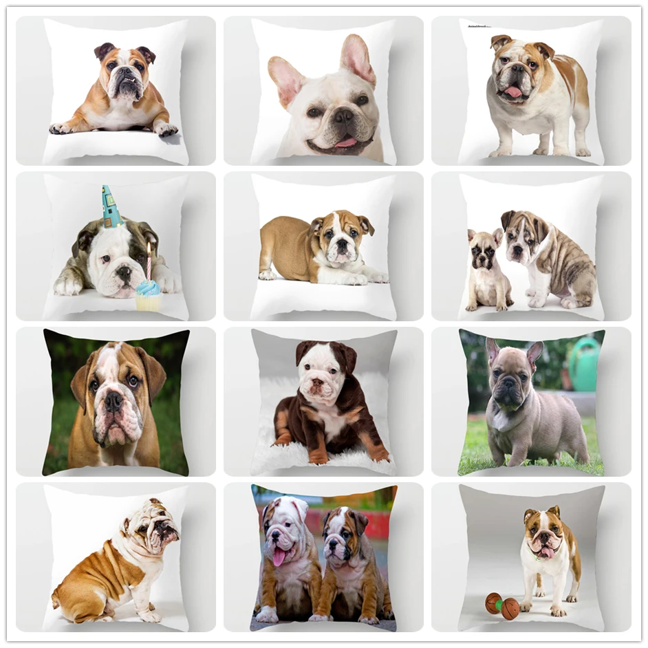 ZENGIA English Bulldog Cushion Cover 45x45cm Polyester French dog Pillow Case Franse Bulldog Decoration Decorative Pillows Dog
ZENGIA English Bulldog Cushion Cover 45x45cm Polyester French dog Pillow Case Franse Bulldog Decoration Decorative Pillows Dog