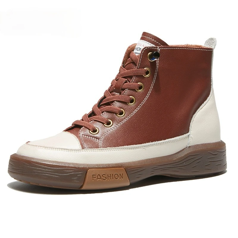 Women Shoes Flat 2021 New Spring Genuine Leather Color Matching Front Tie Female Casual Boots Trend Girl Student Shoes
Women Shoes Flat 2021 New Spring Genuine Leather Color Matching Front Tie Female Casual Boots Trend Girl Student Shoes
