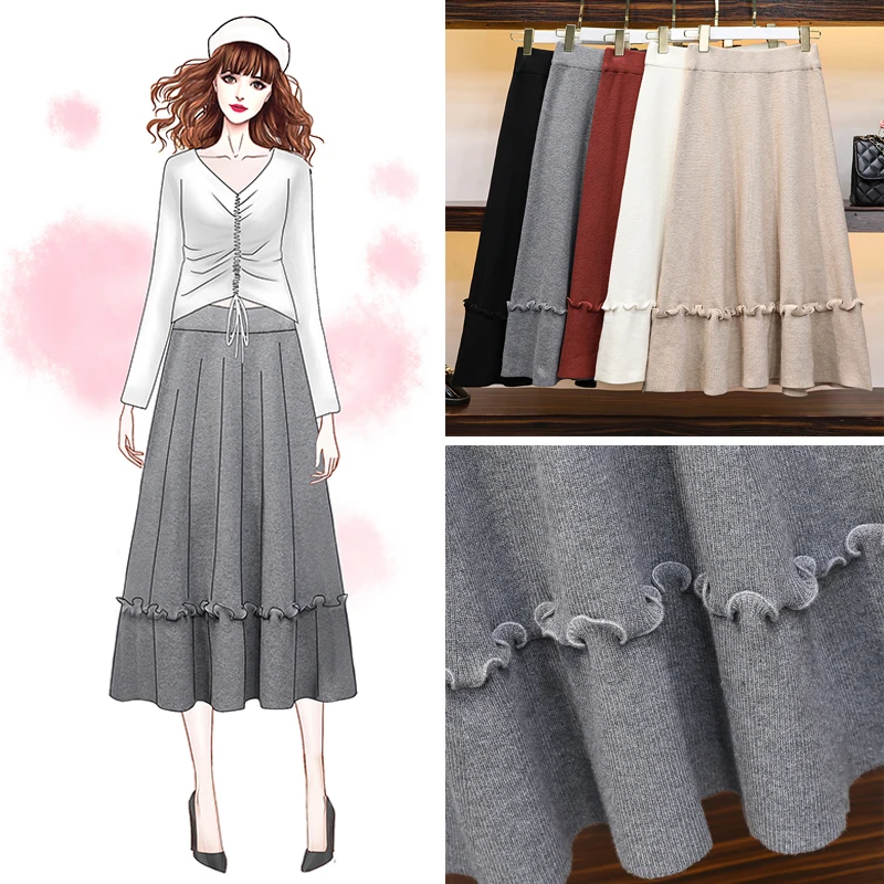 Autumn Winter Knitted Skirt Women Hight Waist Elegant Ruffles Knit Long Skirts Female A-Line Faldas Mujer Saias Top Quality
Autumn Winter Knitted Skirt Women Hight Waist Elegant Ruffles Knit Long Skirts Female A-Line Faldas Mujer Saias Top Quality