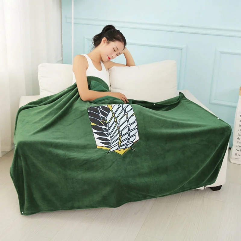 Attack On Titan Blanket Cloak Shingeki No Kyojin Survey Corps Cloak Cape Flannel Cosplay Costume Hoodie Thickness Throw Blanket 
Attack On Titan Blanket Cloak Shingeki No Kyojin Survey Corps Cloak Cape Flannel Cosplay Costume Hoodie Thickness Throw Blanket
