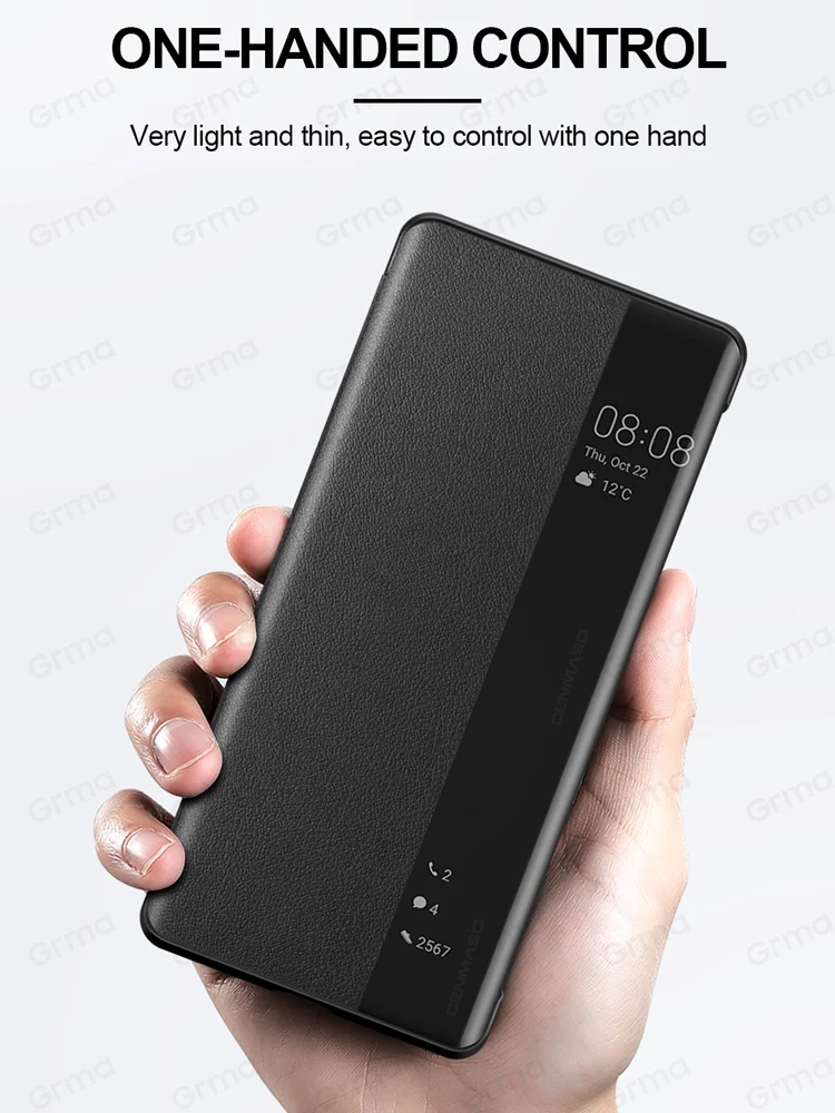 GRMA Original Genuine Leather Flip Cover for Huawei Mate 40 Pro Plus Case Mirror Smart View Windows for Huawei Mate 30 Pro Case
GRMA Original Genuine Leather Flip Cover for Huawei Mate 40 Pro Plus Case Mirror Smart View Windows for Huawei Mate 30 Pro Case