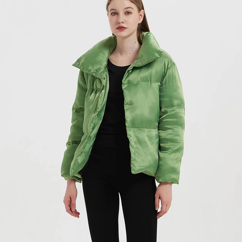 Sister Fara 2021 Winter Satin Loose Down Jacket Women's Warm Thicken Stand-up Collar Down Jacket Female Solid Casual Down Jacket
Sister Fara 2021 Winter Satin Loose Down Jacket Women's Warm Thicken Stand-up Collar Down Jacket Female Solid Casual Down Jacket