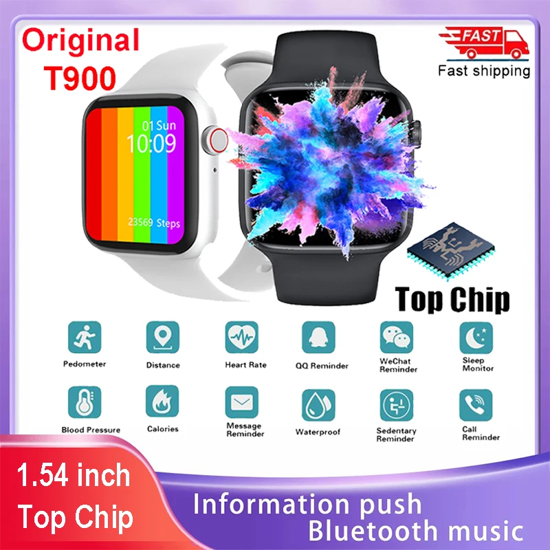 2021 New Original T900 Bluetooth Call Smart Watch Full Touch Heart Rate Exercise Fitness Tracker Women Men's Clock
2021 New Original T900 Bluetooth Call Smart Watch Full Touch Heart Rate Exercise Fitness Tracker Women Men's Clock