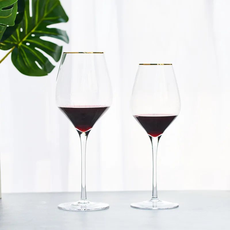 

2 Kinds of Capacity Noble 450ml 650ml Red Wine Glass Drawing Gold Goblet Winery Bar Home Burgundy Wine Cup Glass Wine Set