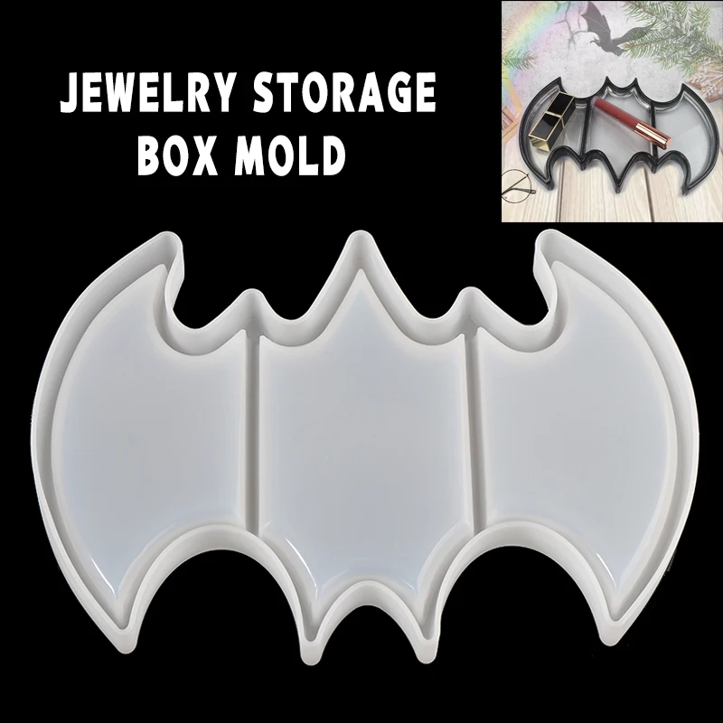 Halloween Bat Silicone Mold DIY Jewelry Storage Box Mold Makeup Organizer Molds Necklace Case Casting Tool Pendant Accessory
Halloween Bat Silicone Mold DIY Jewelry Storage Box Mold Makeup Organizer Molds Necklace Case Casting Tool Pendant Accessory