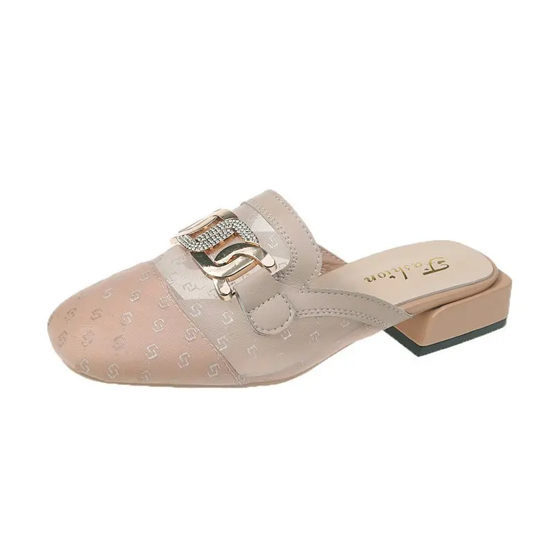 Slippers Women Genuine Leather 2021 New Summer Flat Women Fashion Loafers Horsebit Casual Baotou Half-Drag Ladies Shoes
Slippers Women Genuine Leather 2021 New Summer Flat Women Fashion Loafers Horsebit Casual Baotou Half-Drag Ladies Shoes