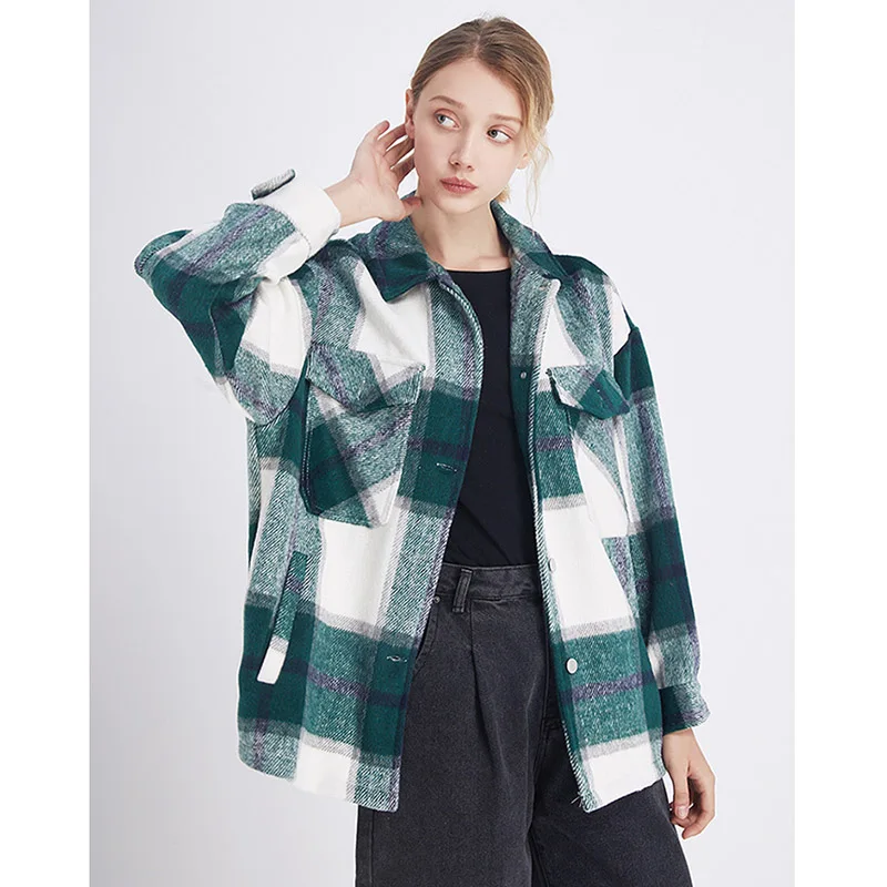 Lucyever Vintage Pockets Oversized Plaid Jacket and Coat Women 2020 Fashion Turn-down Collar Long Sleeve Loose Outerwear Woman
Lucyever Vintage Pockets Oversized Plaid Jacket and Coat Women 2020 Fashion Turn-down Collar Long Sleeve Loose Outerwear Woman