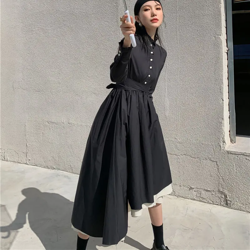 XITAO Irregular Patchwork Pleated Dress Women Clothes 2020 Spring New Fashion Loose Slim Black Dress Stand Collar GCC4296
XITAO Irregular Patchwork Pleated Dress Women Clothes 2020 Spring New Fashion Loose Slim Black Dress Stand Collar GCC4296
