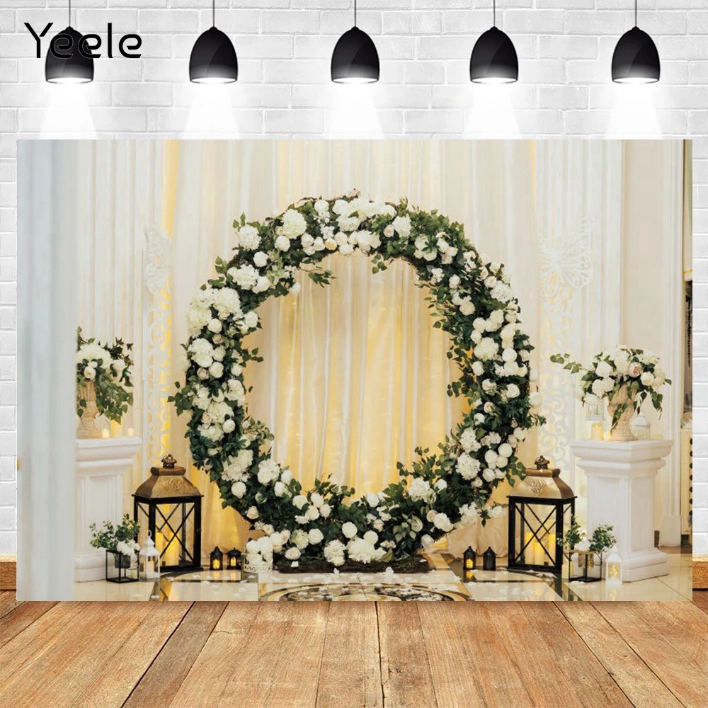 

Yeele свадебный фон цветочный венок Шторы номер вечерние Виниловый фон для фотосъемки с изображением фоны для студийной фотосъемки с изображением Декор