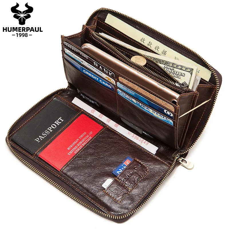 HUMERPAUL Men Clutch Bag Genuine Leather Long Purse Cell Phone Pocket Passcard Pocket High Quality Multifunction Wallet For Men
HUMERPAUL Men Clutch Bag Genuine Leather Long Purse Cell Phone Pocket Passcard Pocket High Quality Multifunction Wallet For Men
