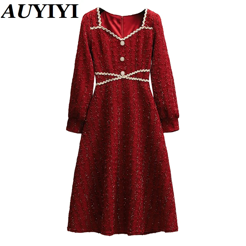 AUYIYI Winter 2022 New Korean Fashion Plus Size Women's Vestidos Dress Is Thin And Flashy Temperament All-Match Dress платье
AUYIYI Winter 2022 New Korean Fashion Plus Size Women's Vestidos Dress Is Thin And Flashy Temperament All-Match Dress платье